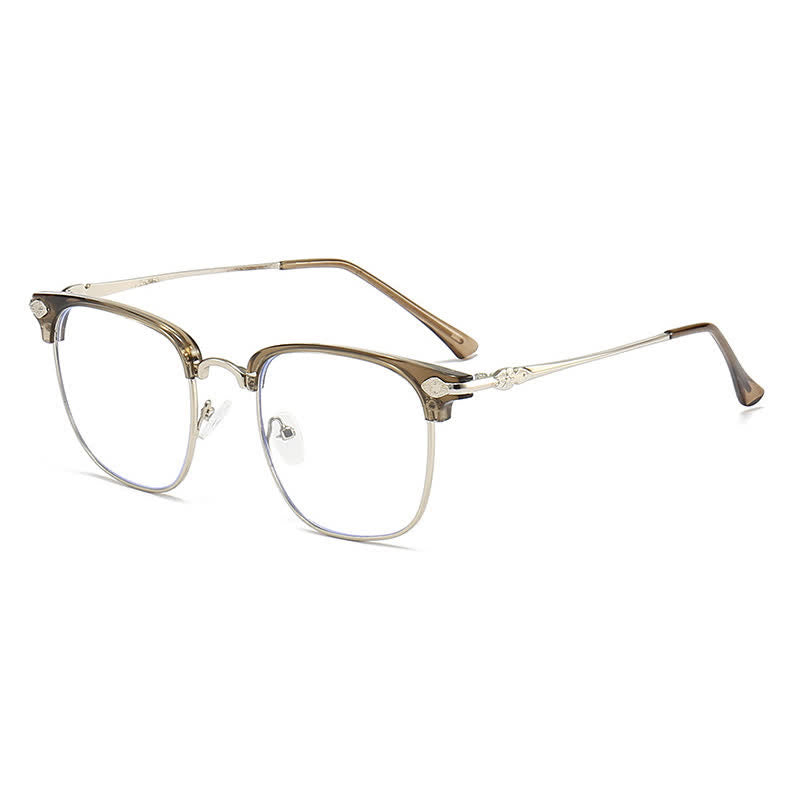 Spykay™ EG26834 Semi-Rimless Unisex Retro Square Frame Anti-blue Light Browline Glasses