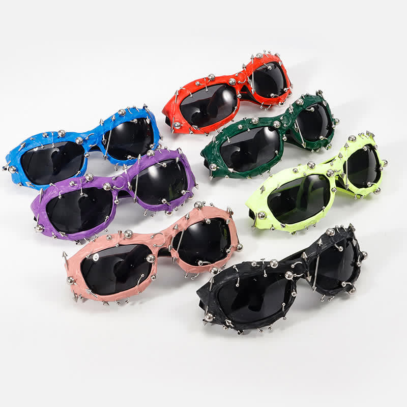 Spykay™ SG60924 CyberPunk Style Irregular Shaped Rivet Decor Sunglasses for Party