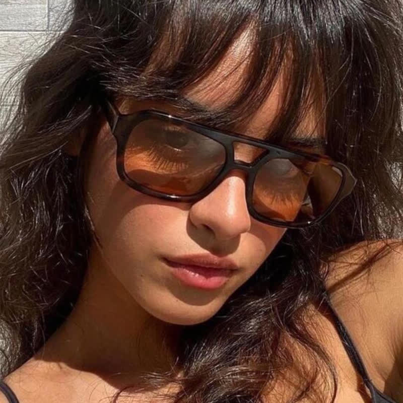 Spykay™ SG60718 Double Bridges Square Frames Retro-Vintage Sunglasses