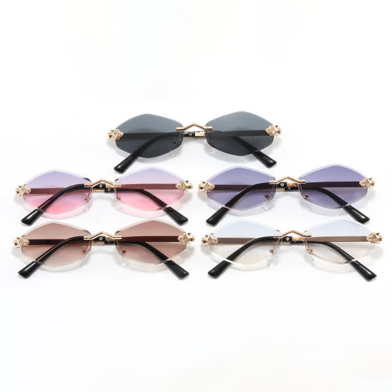 Spykay™ SG60684 Rhombus Frame Rimless Sunglasses