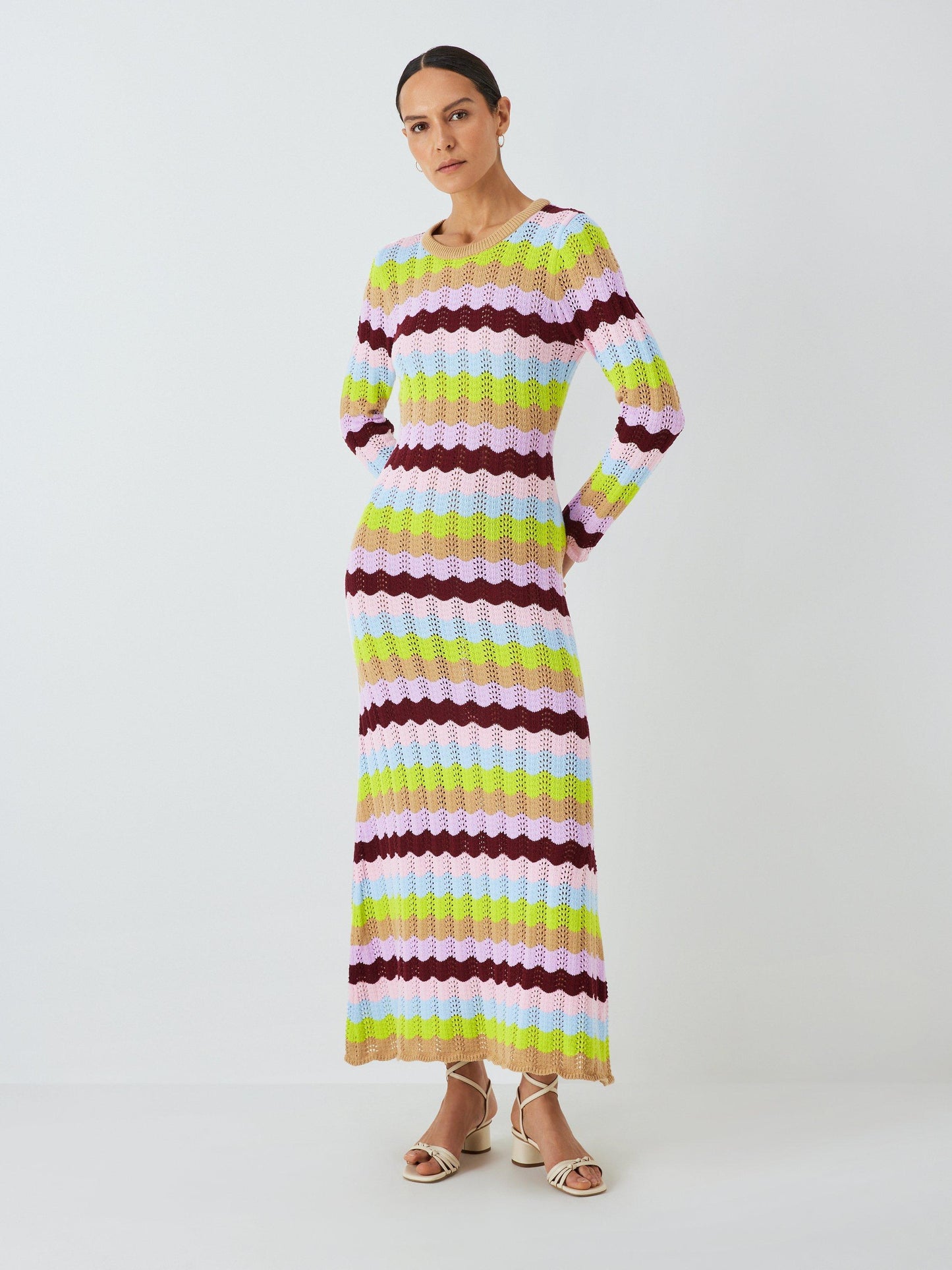Rainbow - Striped Knit Maxi Dress