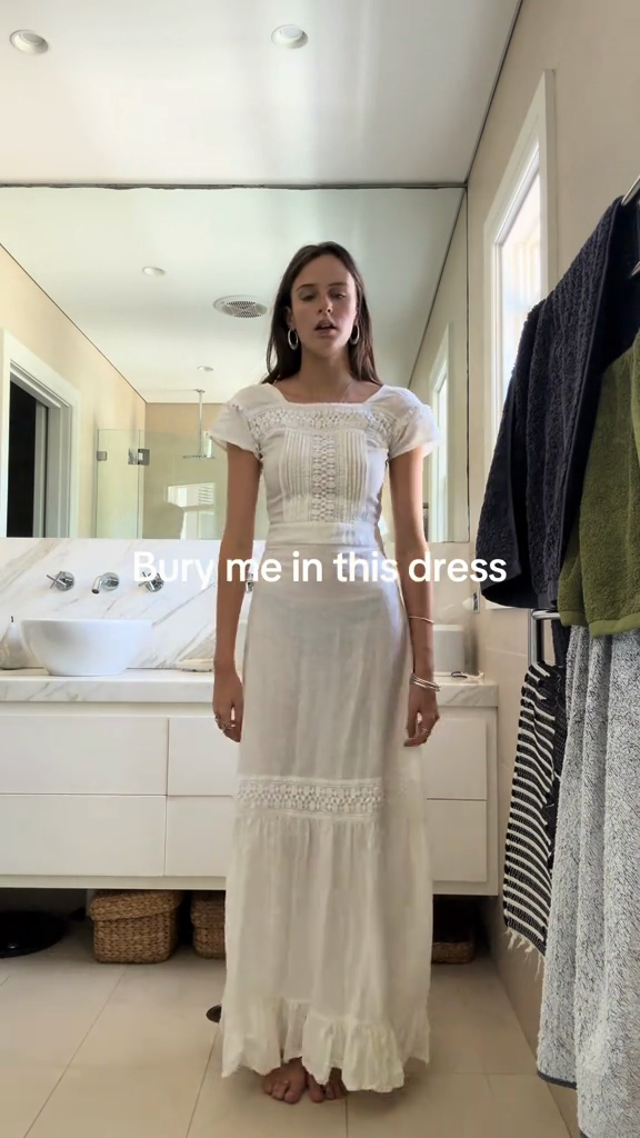 White Crochet - Trimmed Maxi Dress