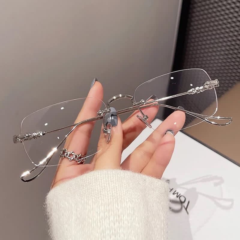 Spykay™ EG26748 Unisex Rimless Metal Frame Simple Anti-blue Light Glasses