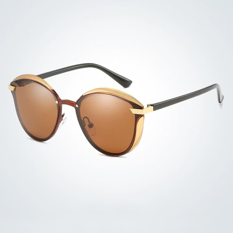 Spykay™ SG60950 Polarized Vintage Round Frame Mirror Lenses Trendy Sunglasses