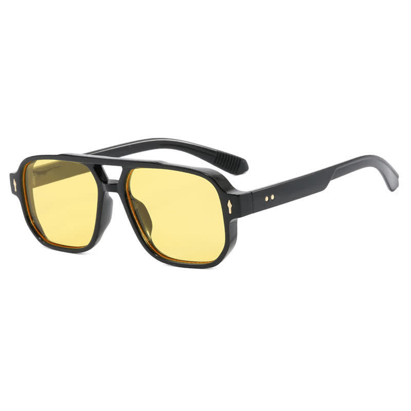 Spykay™ SG60754 Geometric Frame Double Bridges Vintage Sunglasses
