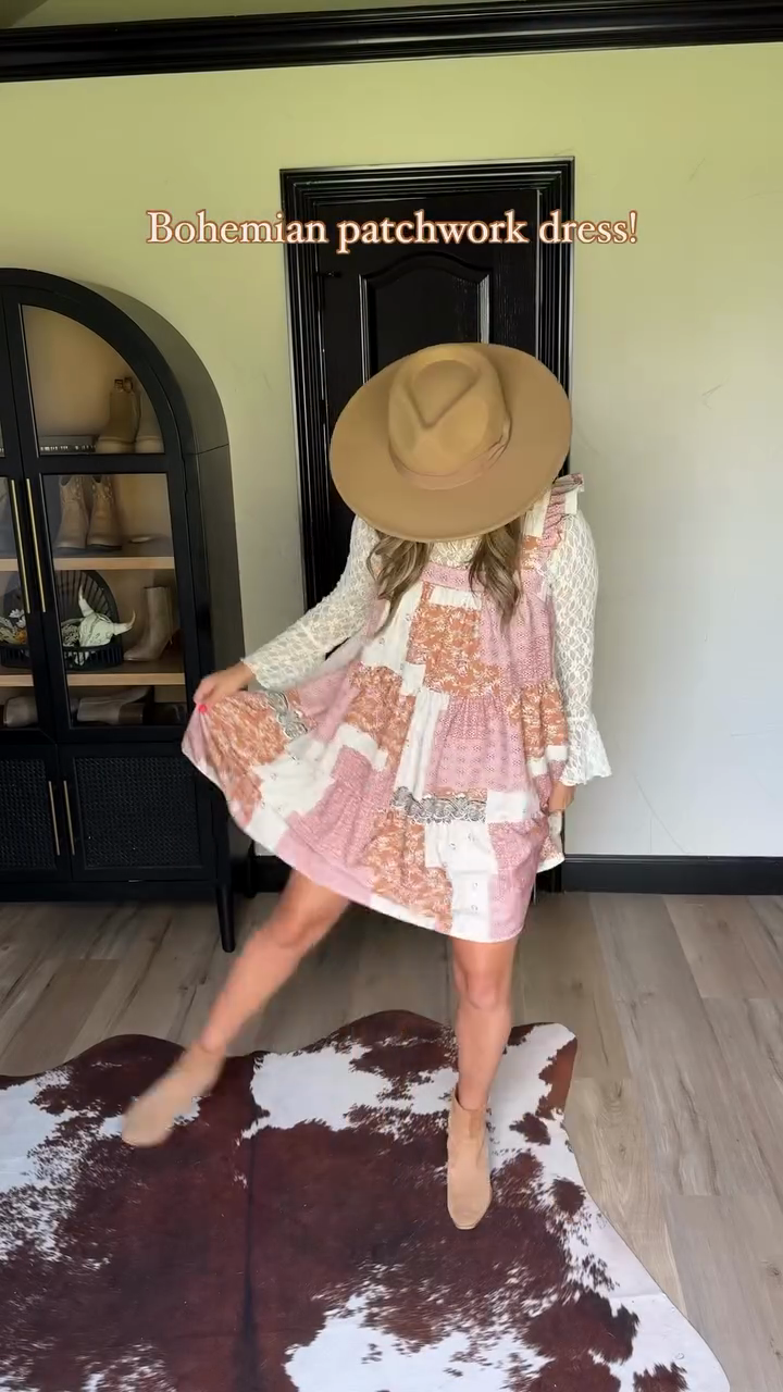 Vibrant Patchwork Print Mini Dress