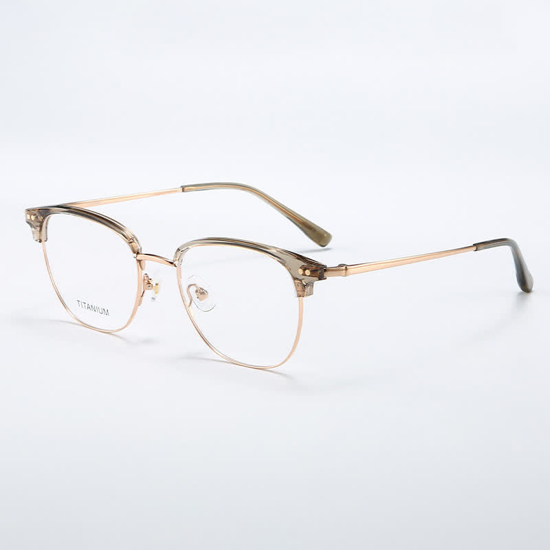 Spykay™ EG26739 Lightweight Square Titanium Frame Anti-blue Light Browline Glasses