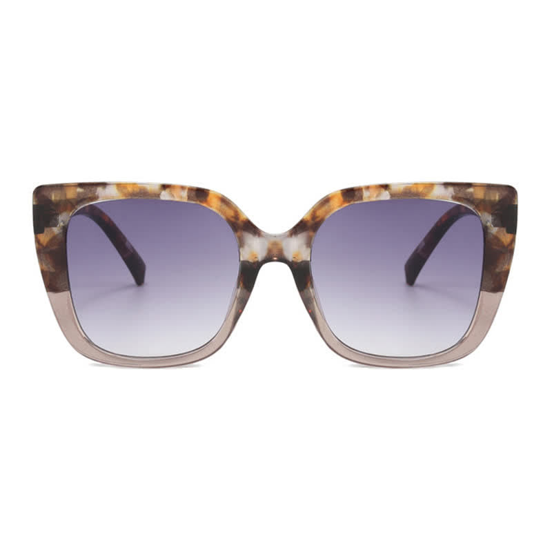 Spykay™ SG60878 Leopard Pattern Square Frame Oversized Sunglasses