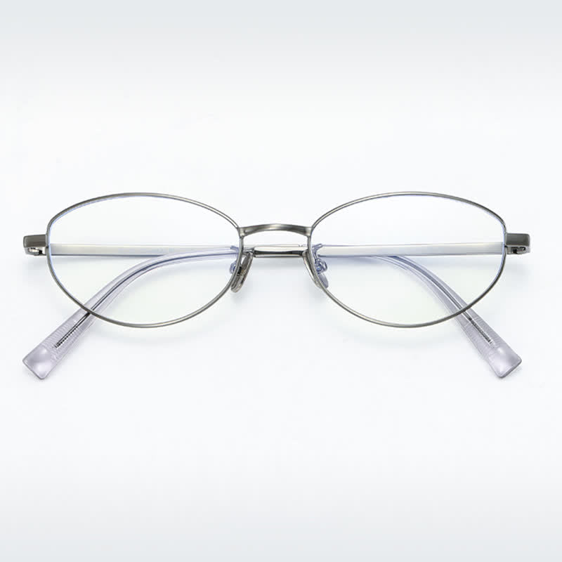 Spykay™ EG26805 Lightweight Retro Oval Titanium Frame Anti-blue Light Glasses