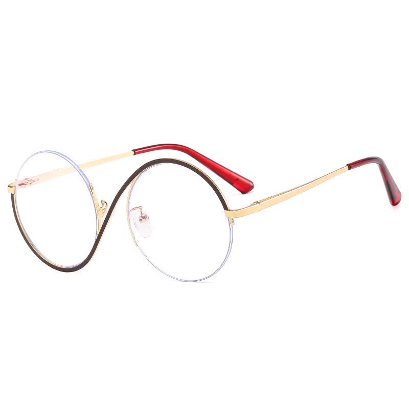 Spykay™ EG26662 "S" Design Metal Semi-Rimless Round Frame Unique Retro-Vintage Glasses