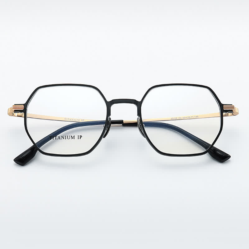 Spykay™ EG26822 Lightweight Titanium Geometric Frame Anti-blue Light Glasses