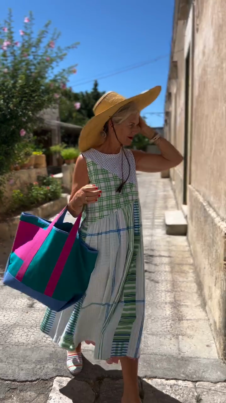 Patchwork Plaid Midi Dress