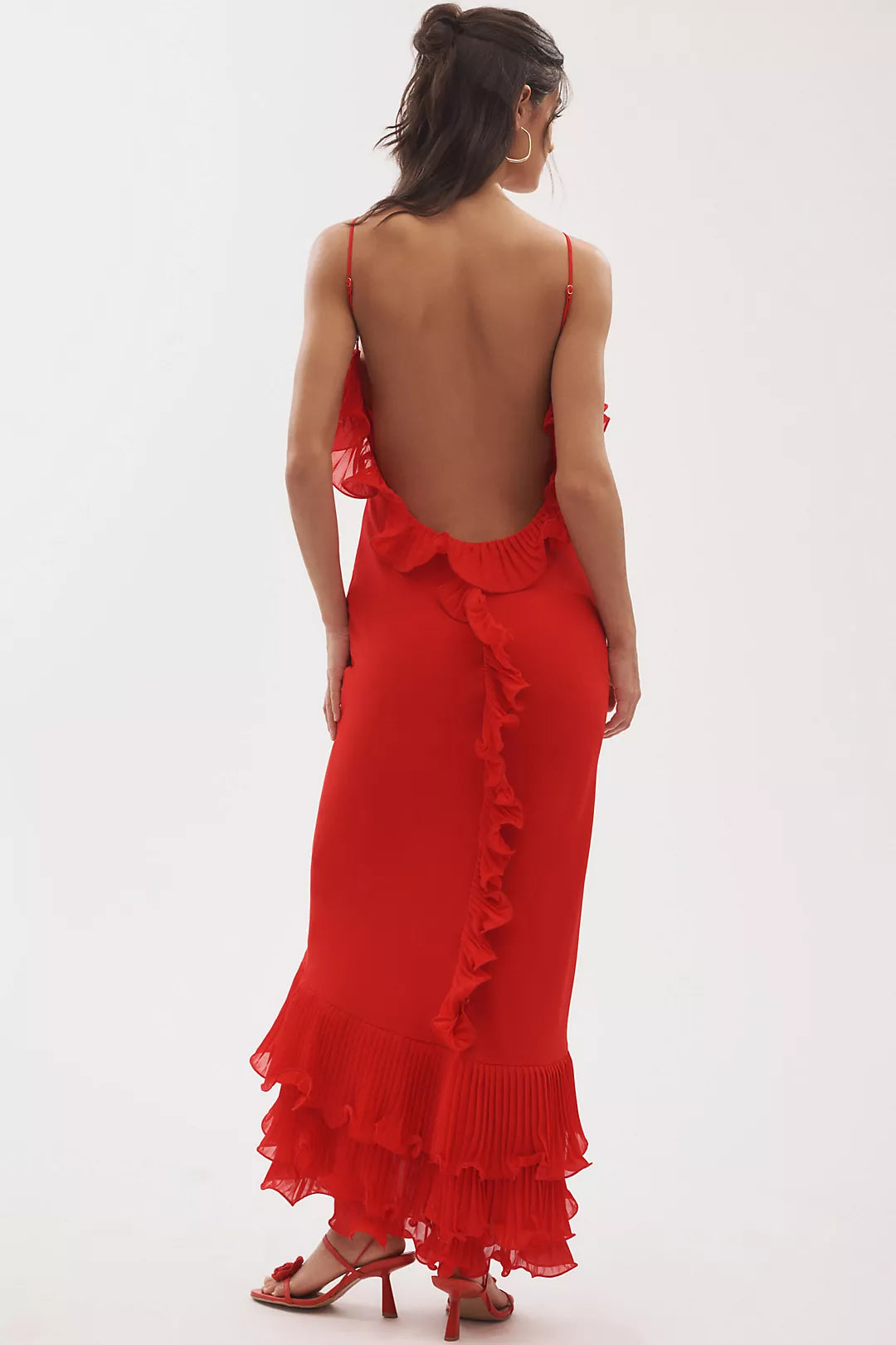 Ruffle Spaghetti Strap Maxi Dress