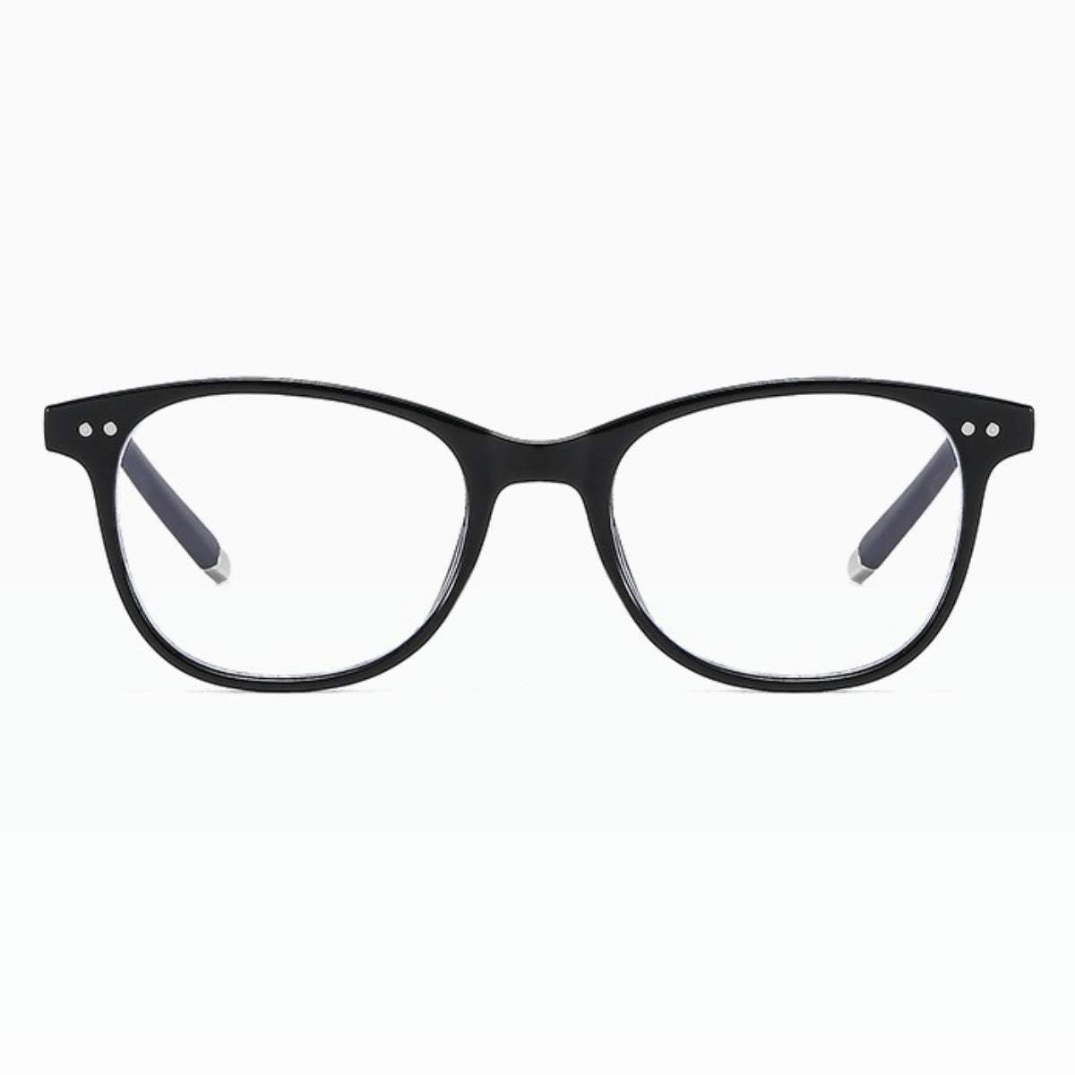 Spykay™ EG1014 Oval Small Frame Vintage Rivet Classic Travel Hammered Flat Lens Blue Light Blocking Glasses For Women