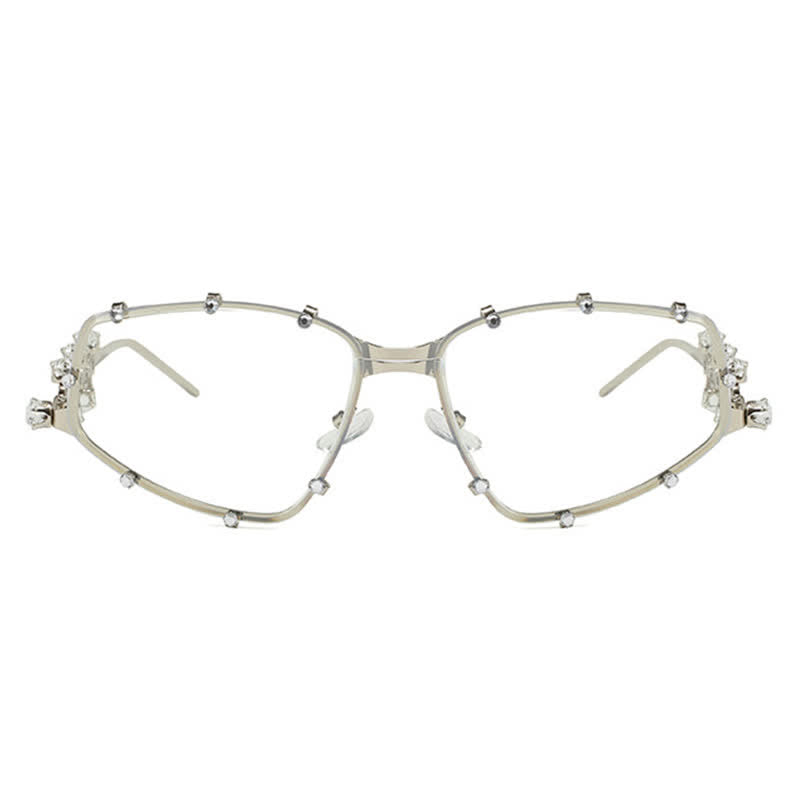 Spykay™ EG26751 Rhinestone Decor Geometric Frame Hipster Y2K Glasses