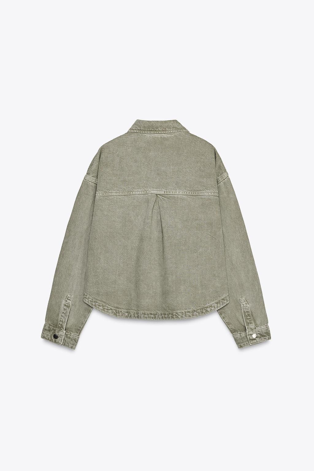 Army Green Washed Denim Jacket