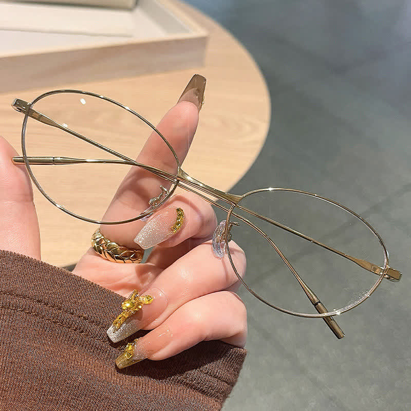 Spykay™ EG60681 Oval Frame Anti-blue Light Metal Eyeglasses