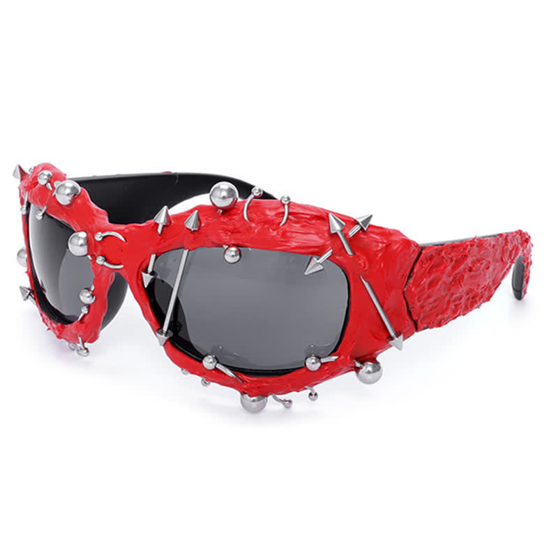 Spykay™ SG60924 CyberPunk Style Irregular Shaped Rivet Decor Sunglasses for Party