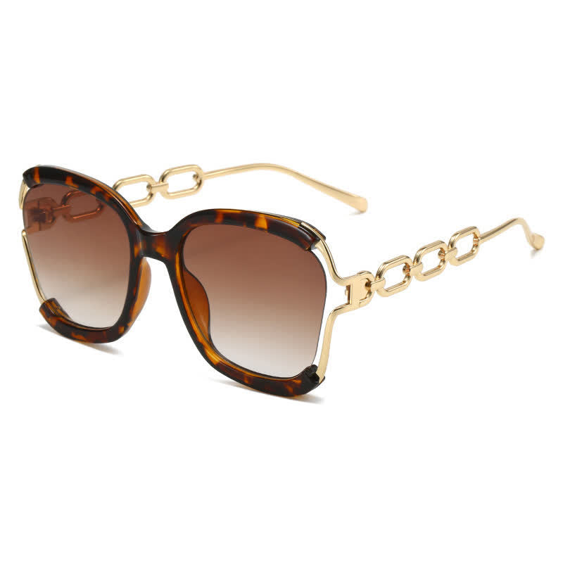 Spykay™ SG60860 Fashion Square Chain Temples Oversized Sunglasses