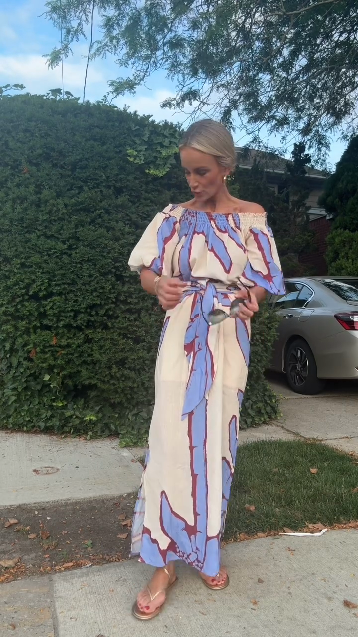 Off - the - Shoulder Printed Maxi Dress