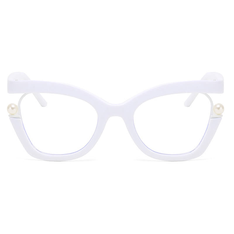 Spykay™ EG26758 Anti-blue Light Pearl Decor Irregular Oversized Eyeglasses