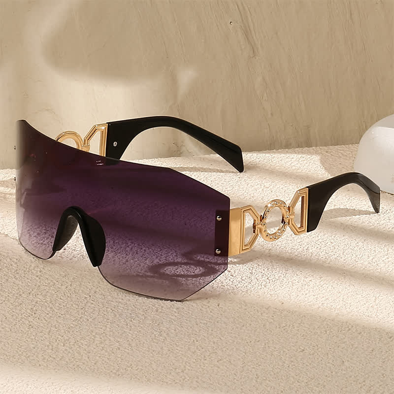 Spykay™ SG60863 One-piece Rimless Oversized Tined Sunglasses