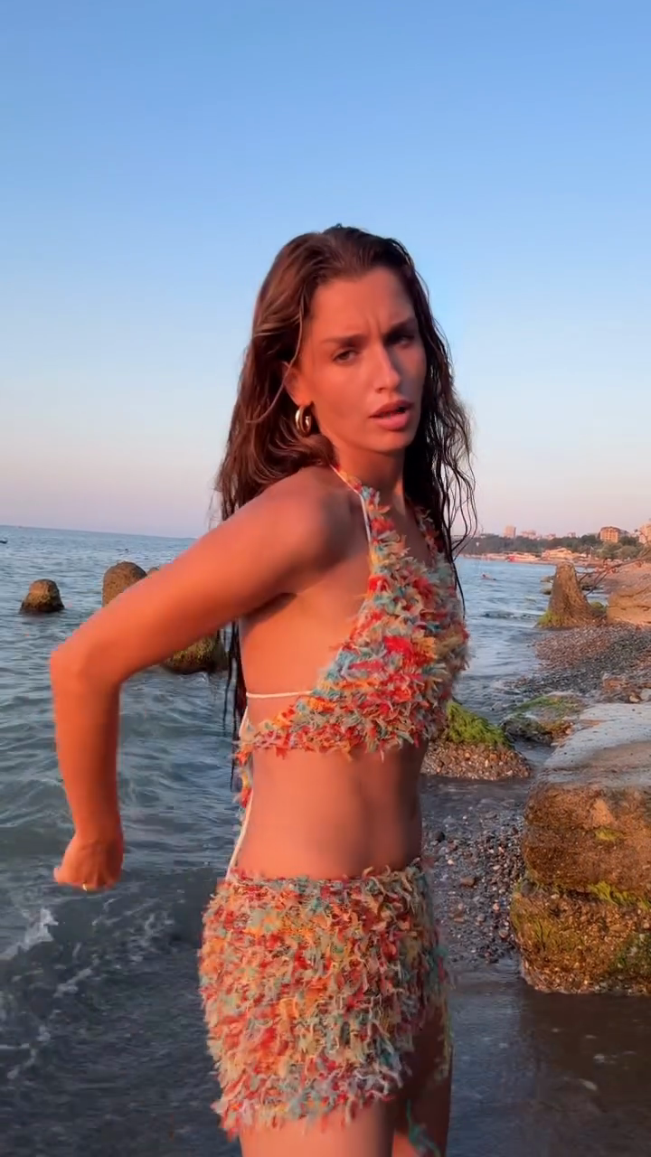 Multicolored Crochet Halter Crop Top and Shorts Set