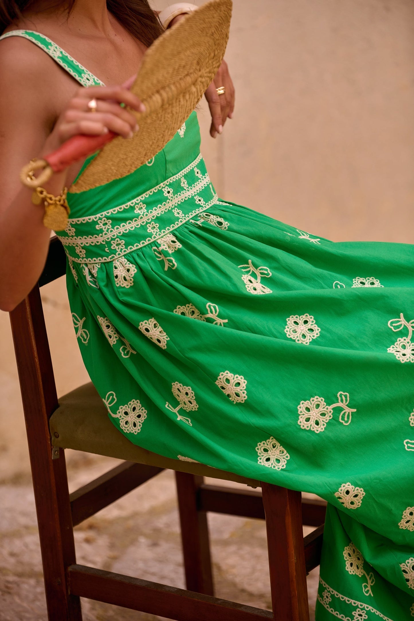 Green Embroidered Sundress