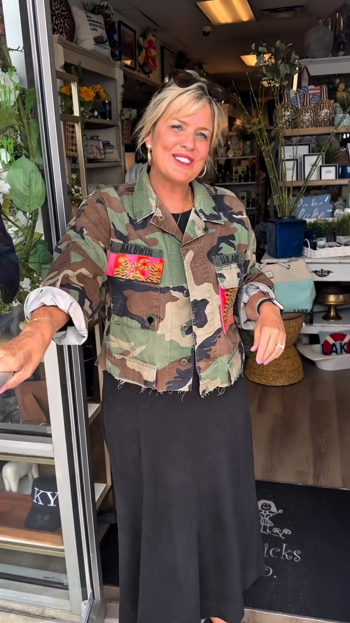 Camouflage - Print Embellished Jacket
