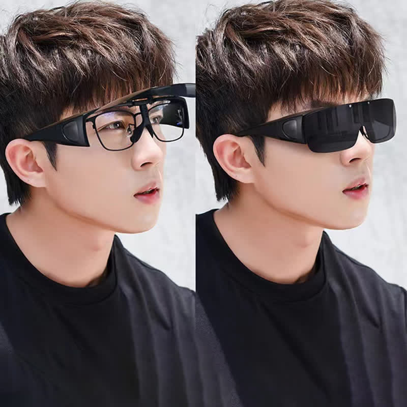 Spykay™ SG60962 Fit Over Glasses Clip-On Lenses Polarized Sunglasses for Driving&Cycling