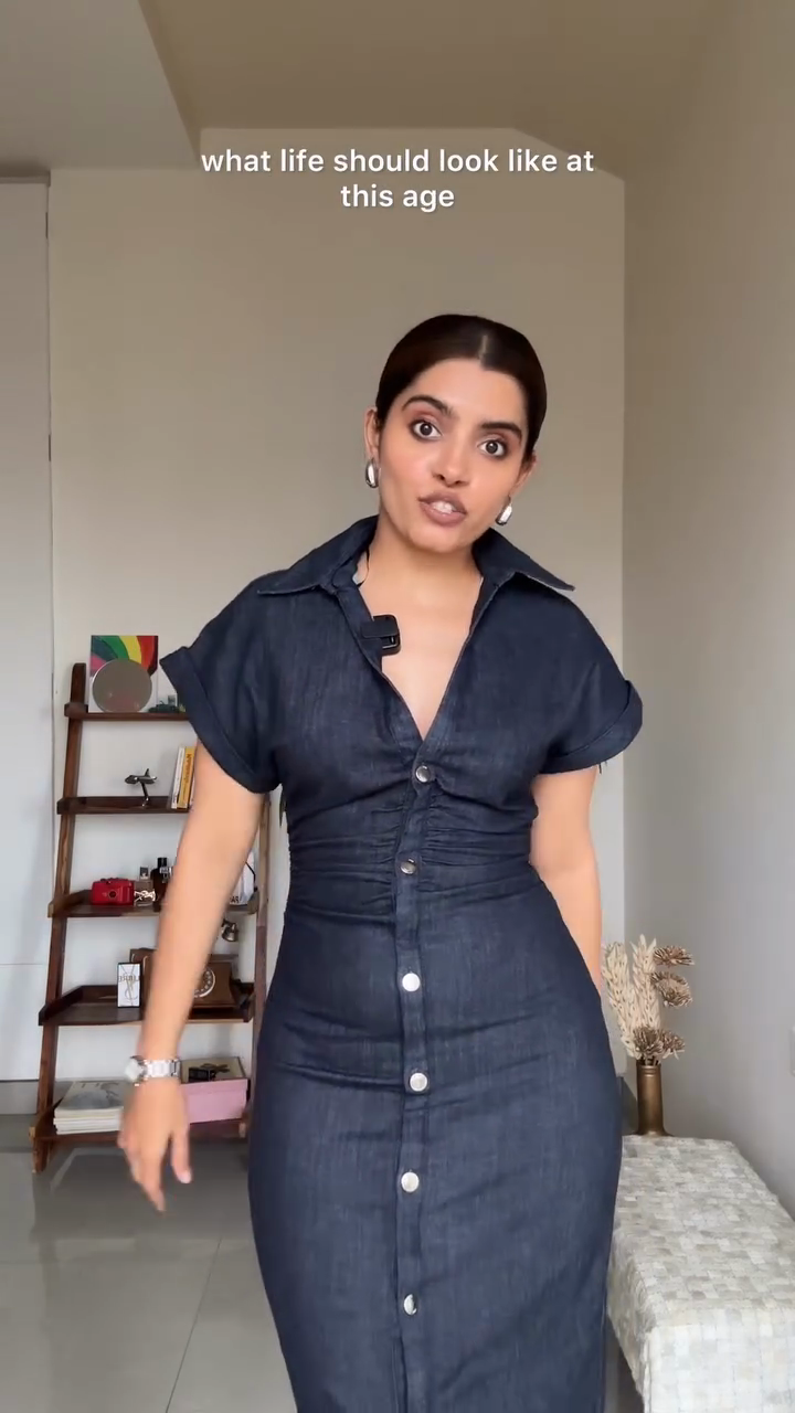 Denim Button - Front Maxi Dress