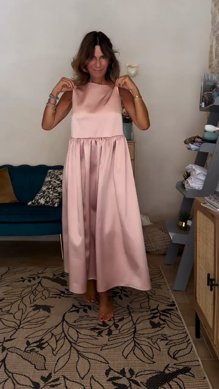 Pink Sleeveless Maxi Dress