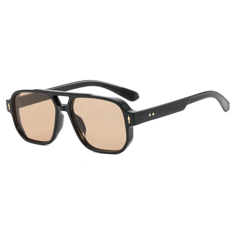 Spykay™ SG60754 Geometric Frame Double Bridges Vintage Sunglasses