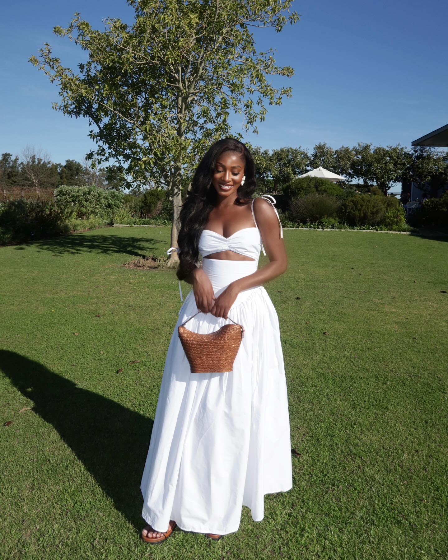 White Cut - Out Maxi Dress