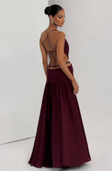 Halter V - neck Chiffon Maxi Dress
