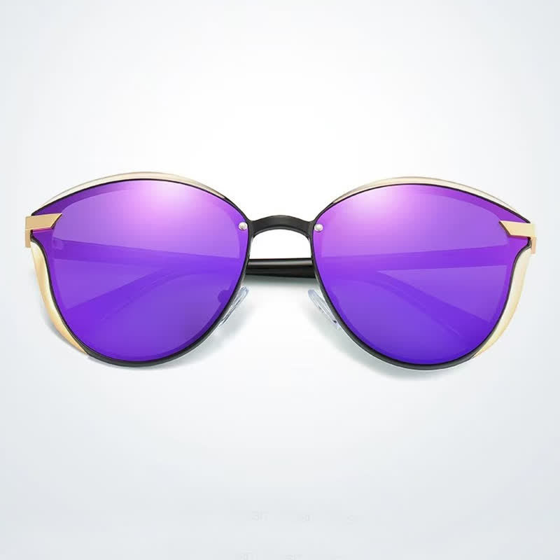 Spykay™ SG60950 Polarized Vintage Round Frame Mirror Lenses Trendy Sunglasses