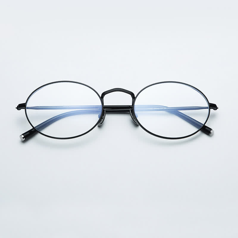 Spykay™ EG26719 Hipster Titanium Oval Frame Anti-blue Light Glasses