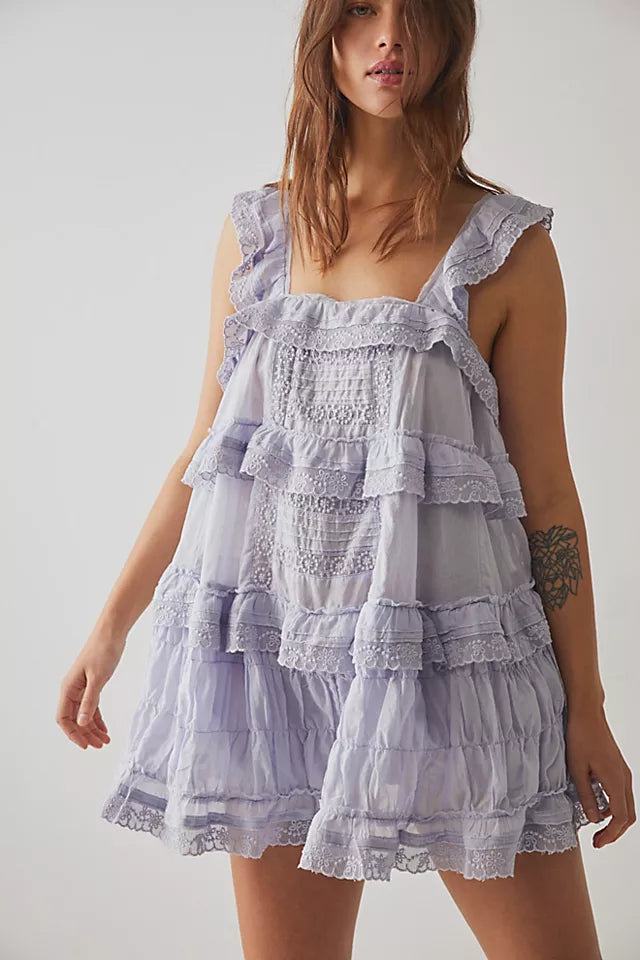 Ruffled Sleeveless Mini Dress