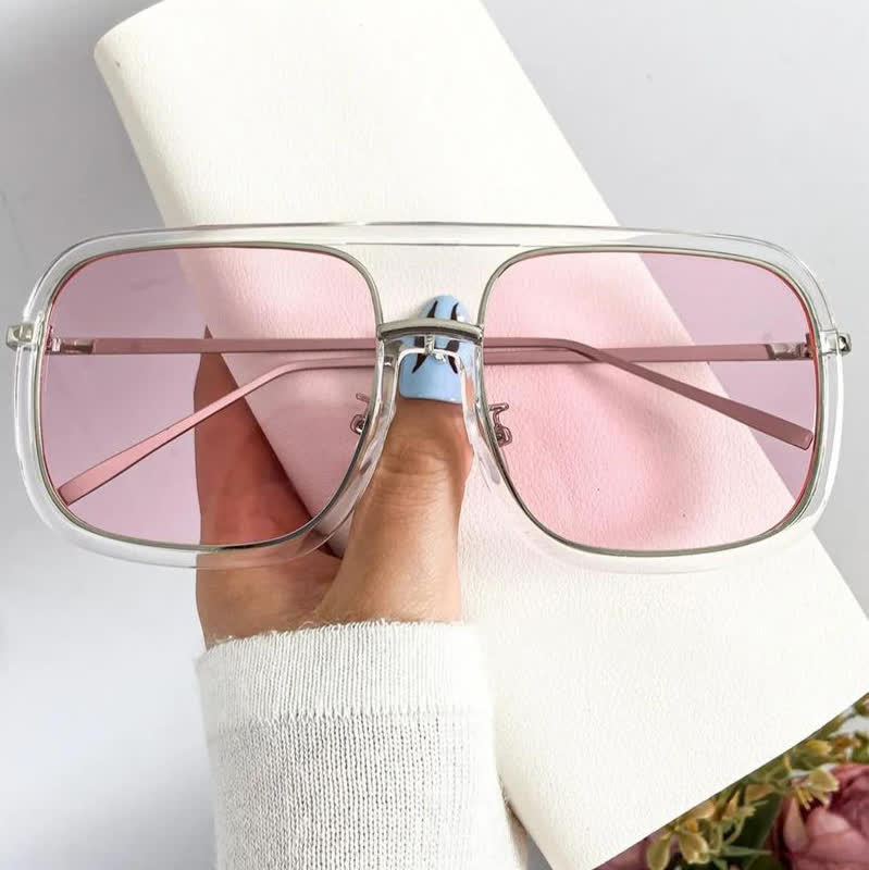 Spykay™ SG60732 Tortoise Pattern Flat Top Square Frame Double Bridges Sunglasses