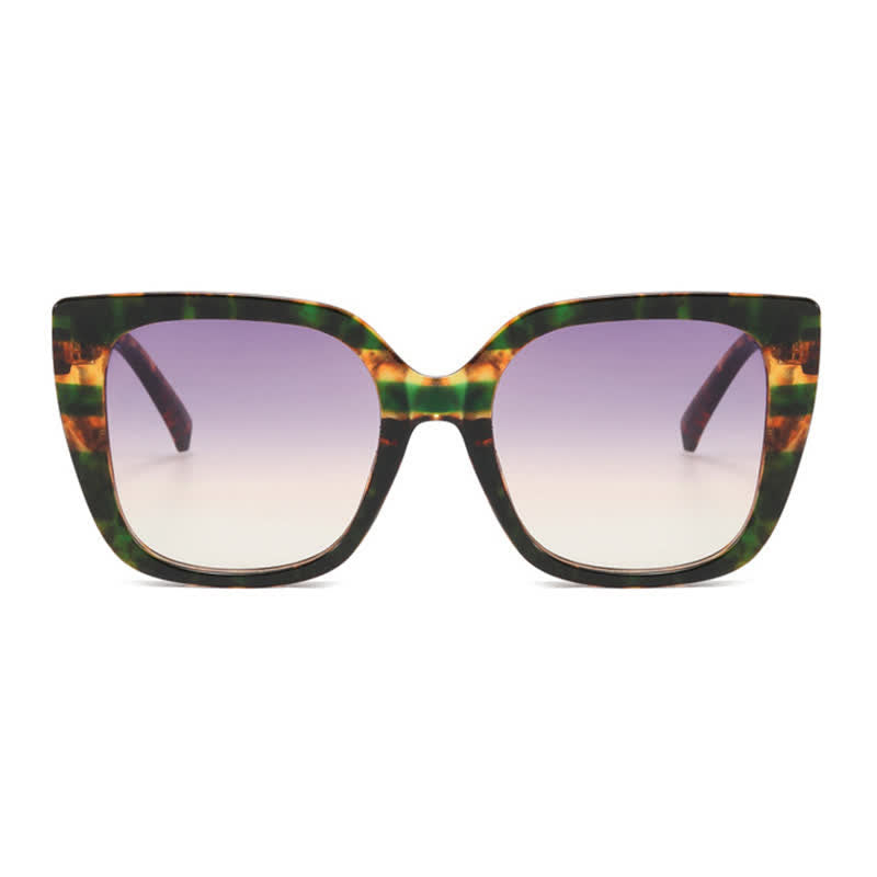 Spykay™ SG60878 Leopard Pattern Square Frame Oversized Sunglasses