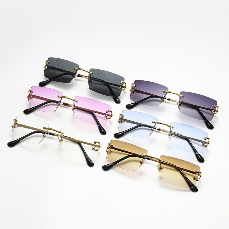 Spykay™ SG60922 Rectangle Frame Trendy Rimless Sunglasses