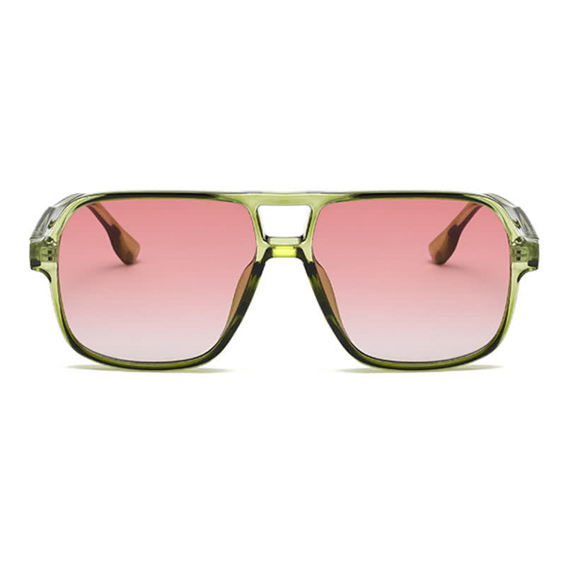 Spykay™ SG60730 Double Bridges Square Frame Vintage Sunglasses