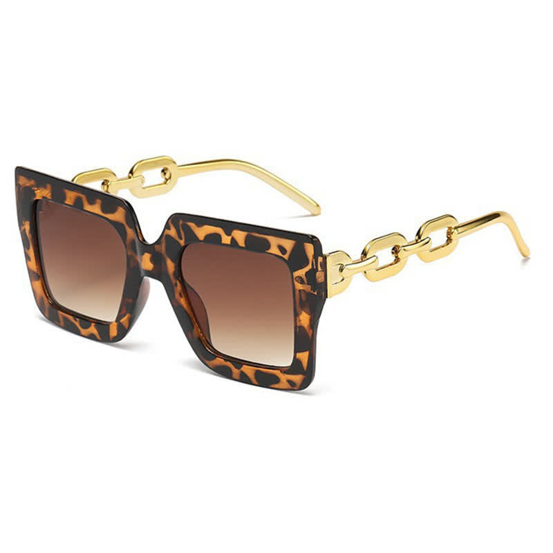 Spykay™ SG60931 Square Oversized Frame Chain Temples Hipster Sunglasses