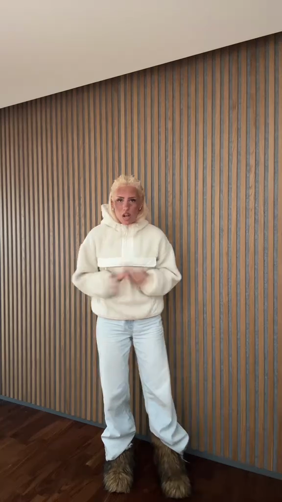 Off - White Hooded Quarter - Zip Sweatshirt