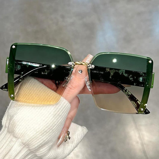 Spykay™ SG60835 Square Frame Oversized Rimless Sunglasses