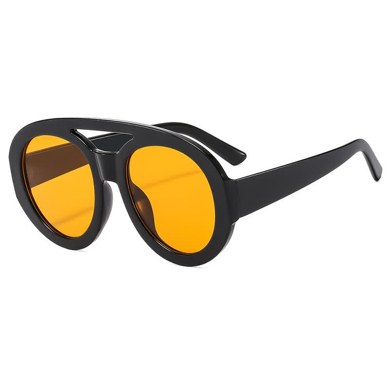 Spykay™ SG60741 Round Frame Double Bridges Oversized Aviator Sunglasses