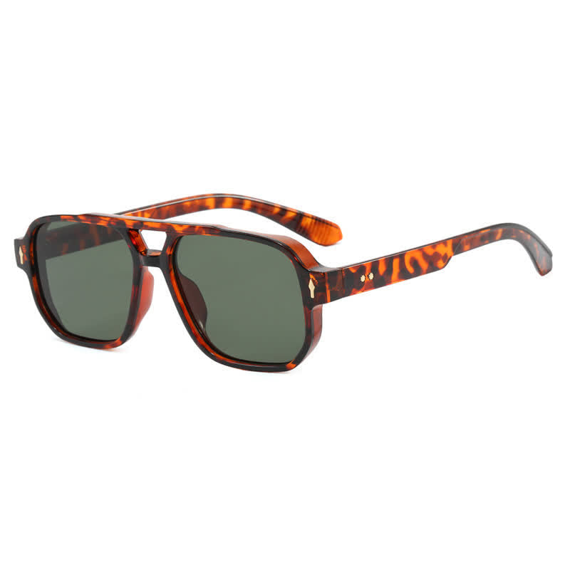 Spykay™ SG60754 Geometric Frame Double Bridges Vintage Sunglasses