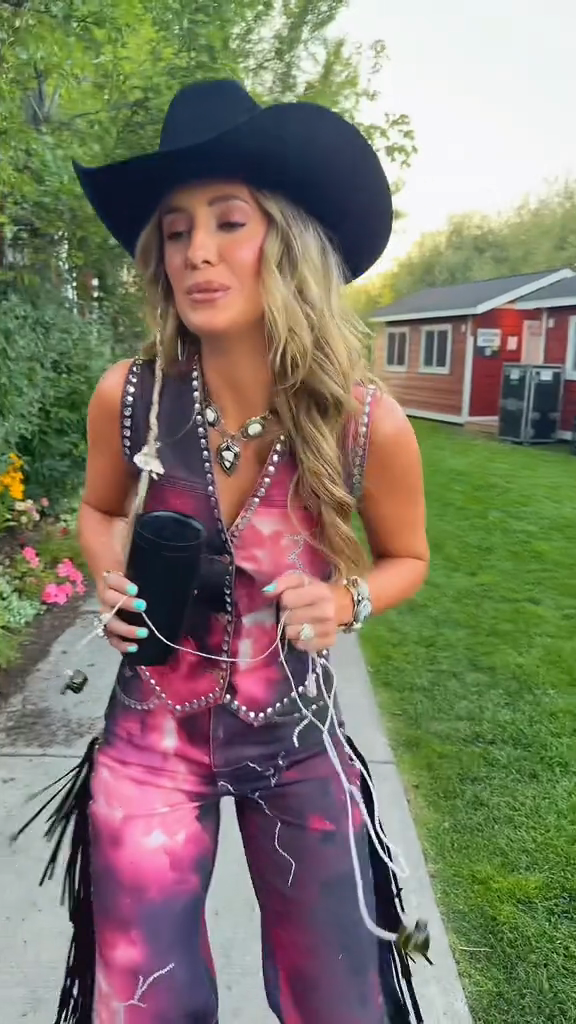 Pink and Purple Tie-dye Fringe Western Set