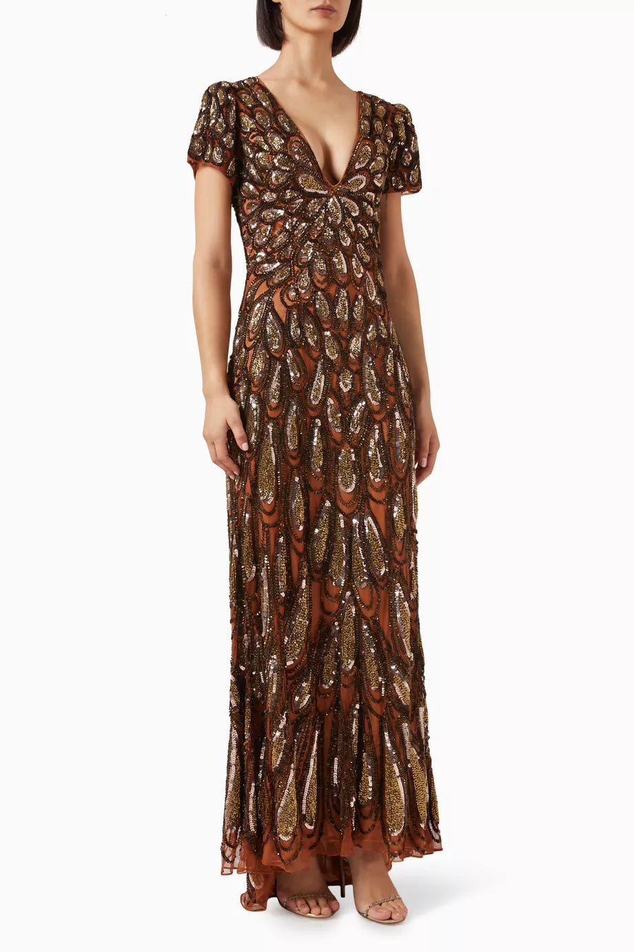 Embellished Sequin Maxi Dress