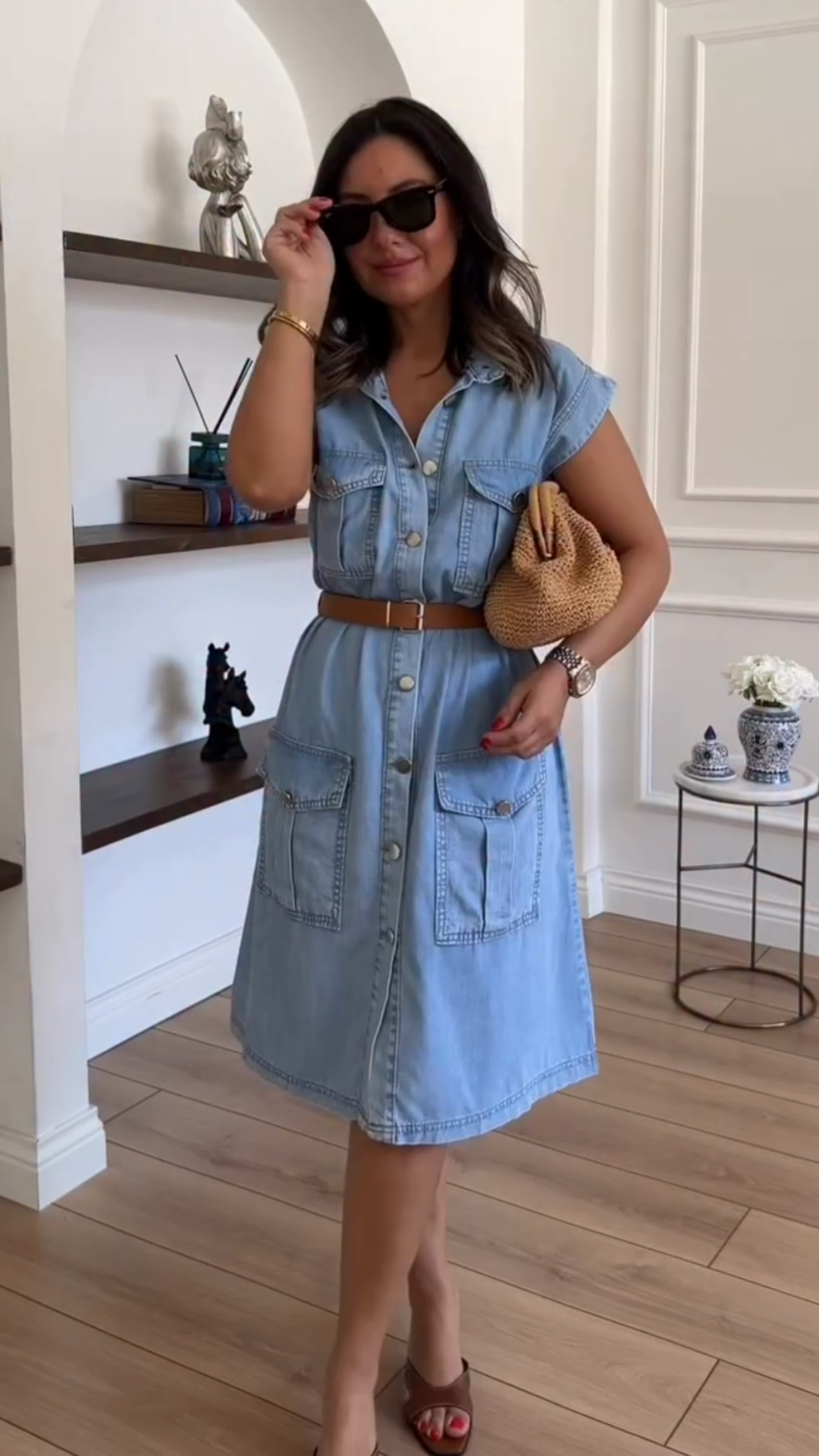 Light Blue Denim Shirt Dress